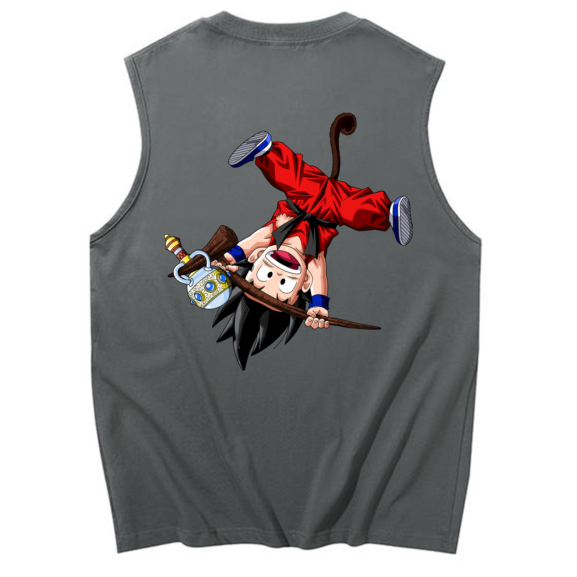 （画像用） ドラゴンボール 孫悟空（そん ごくう）Son Goku カカロット DRAGON BALL Kakarotto コットン100％タンクトップ（背面プリント）